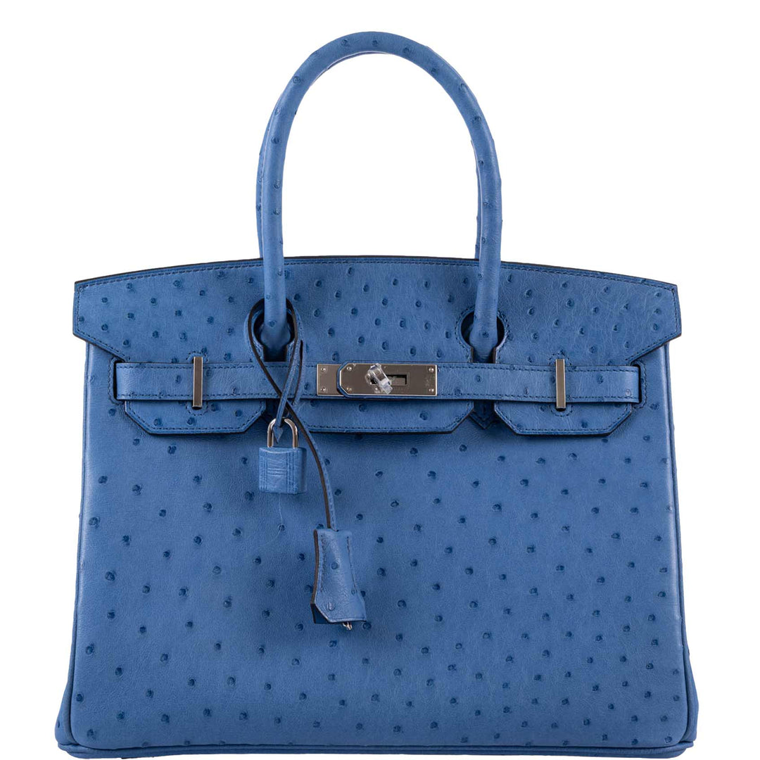 Hermes Birkin 30 Mykonos Ostrich Palladium Hardware - 2016, A