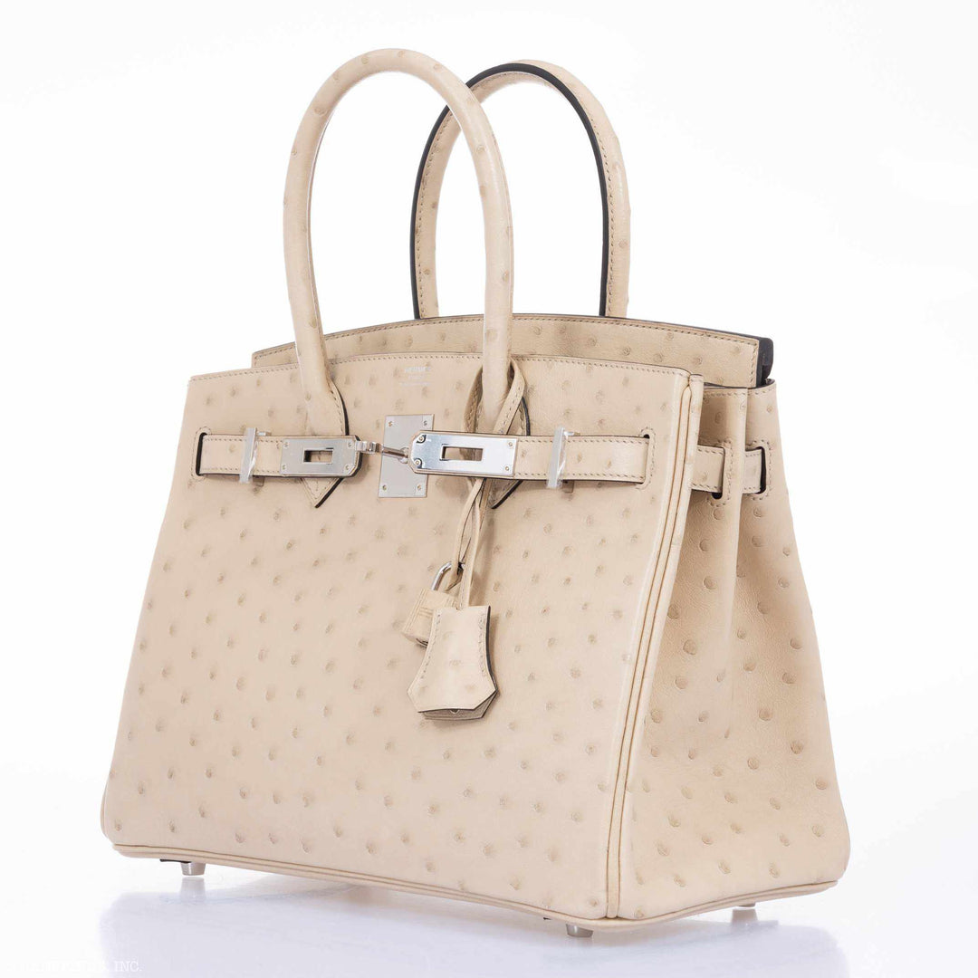 Top quality Hermes Birkin 30 Parchemin Ostrich Palladium Hardware - 2020, Y