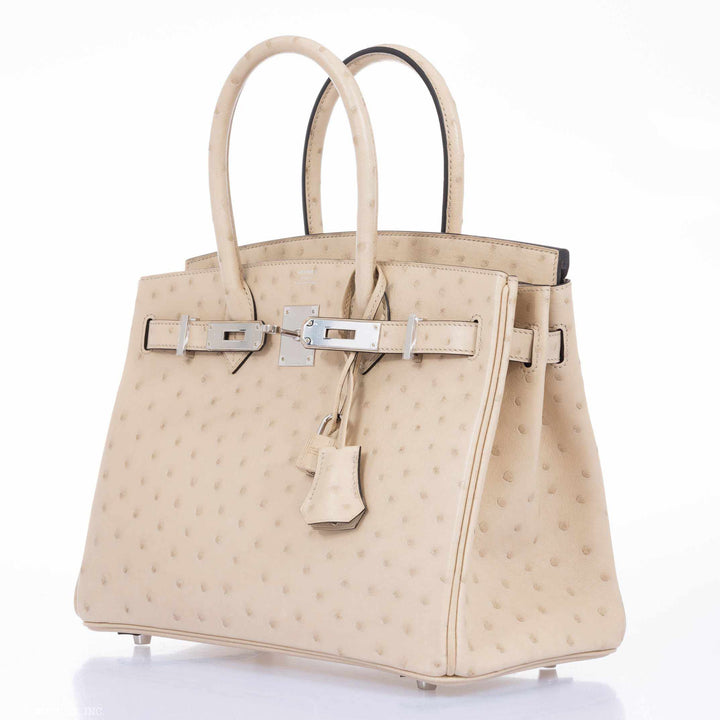 Top quality Hermes Birkin 30 Parchemin Ostrich Palladium Hardware - 2020, Y