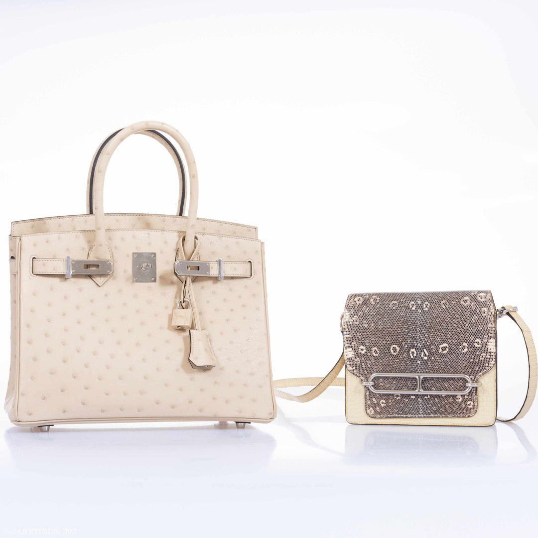 Top quality Hermes Birkin 30 Parchemin Ostrich Palladium Hardware - 2020, Y