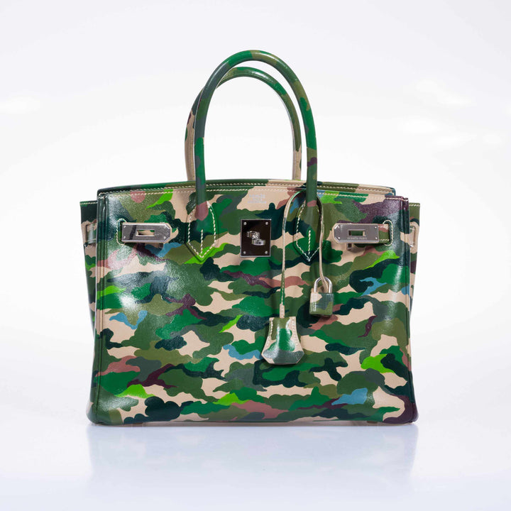 Top quality Hermes Birkin 30 Parchment Box Camouflage Palladium Hardware * JaneFinds Custom Shop