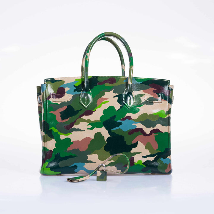 Top quality Hermes Birkin 30 Parchment Box Camouflage Palladium Hardware * JaneFinds Custom Shop