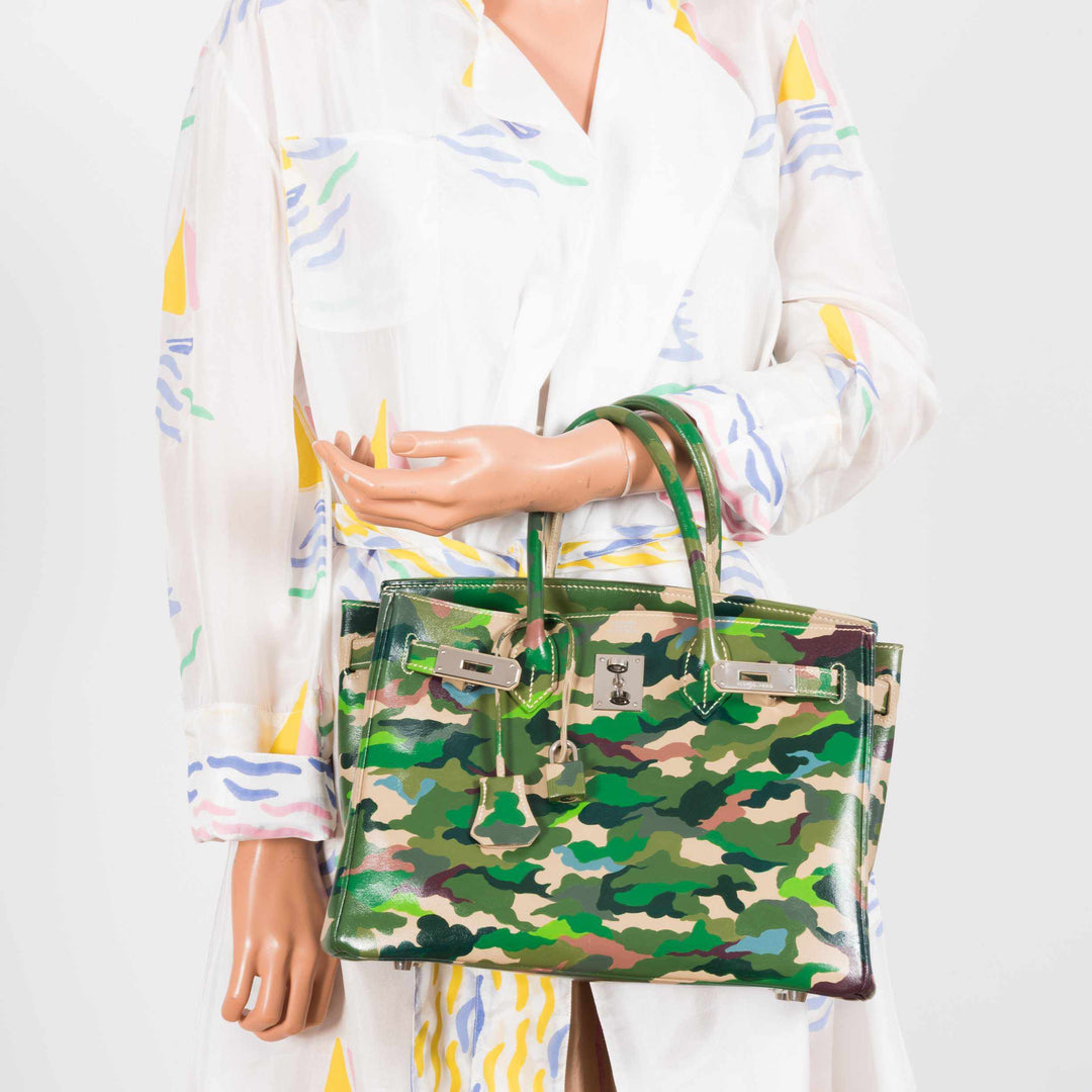 Top quality Hermes Birkin 30 Parchment Box Camouflage Palladium Hardware * JaneFinds Custom Shop