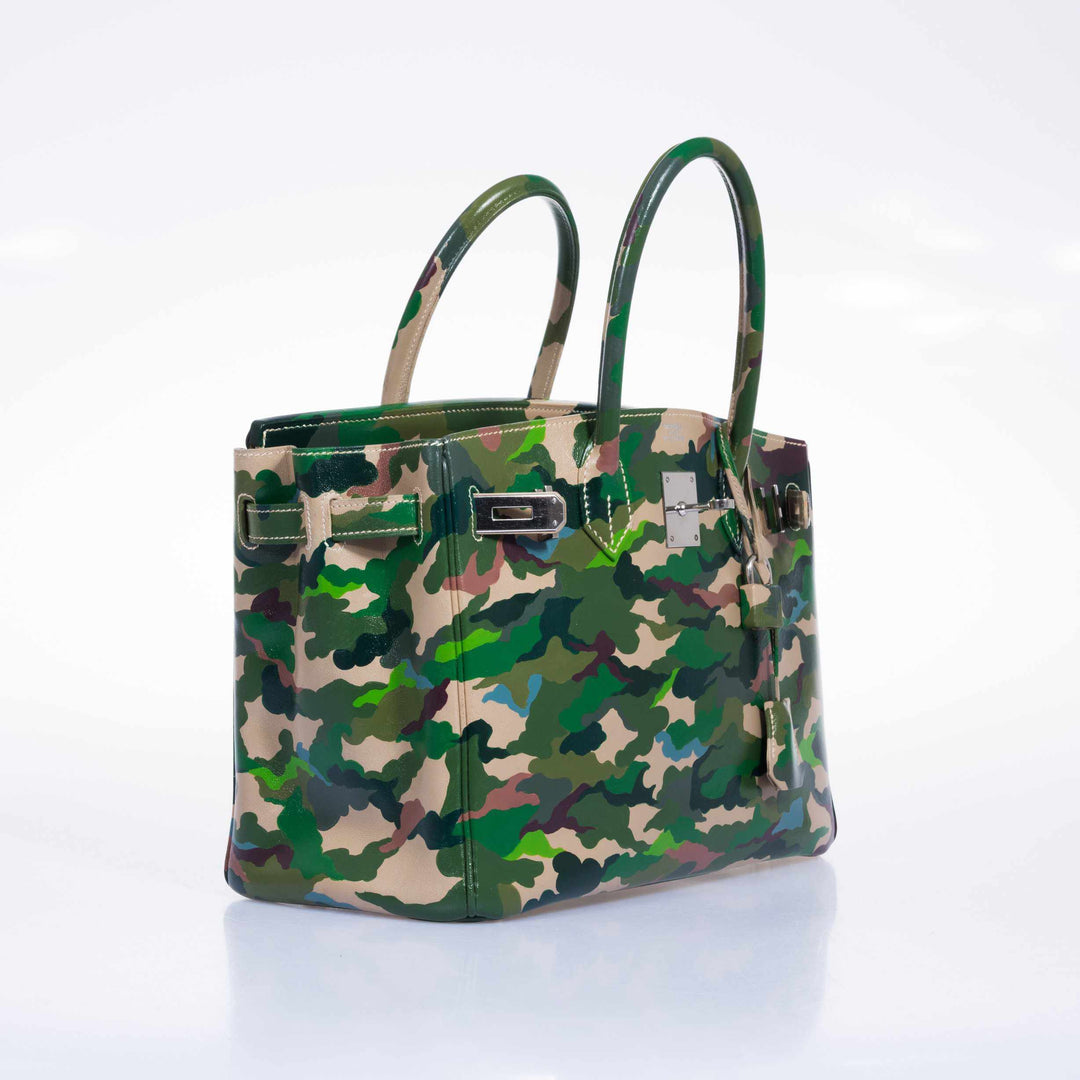 Top quality Hermes Birkin 30 Parchment Box Camouflage Palladium Hardware * JaneFinds Custom Shop