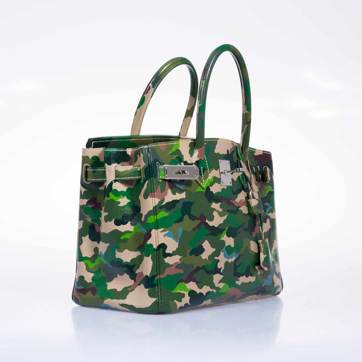 Top quality Hermes Birkin 30 Parchment Box Camouflage Palladium Hardware * JaneFinds Custom Shop