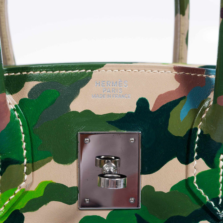 Top quality Hermes Birkin 30 Parchment Box Camouflage Palladium Hardware * JaneFinds Custom Shop
