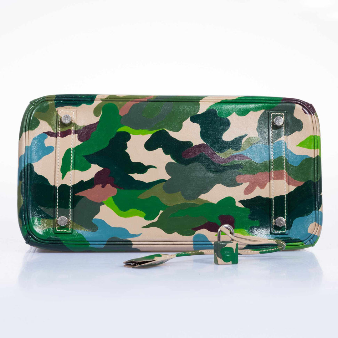 Top quality Hermes Birkin 30 Parchment Box Camouflage Palladium Hardware * JaneFinds Custom Shop