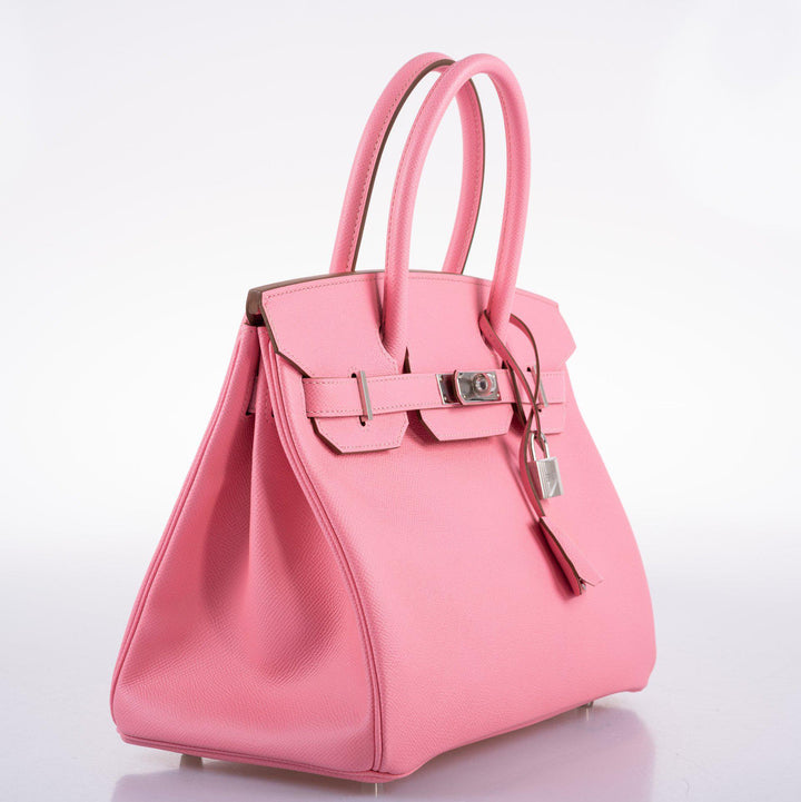 Top quality Hermes Birkin 30 Rose Confetti Epsom Palladium Hardware