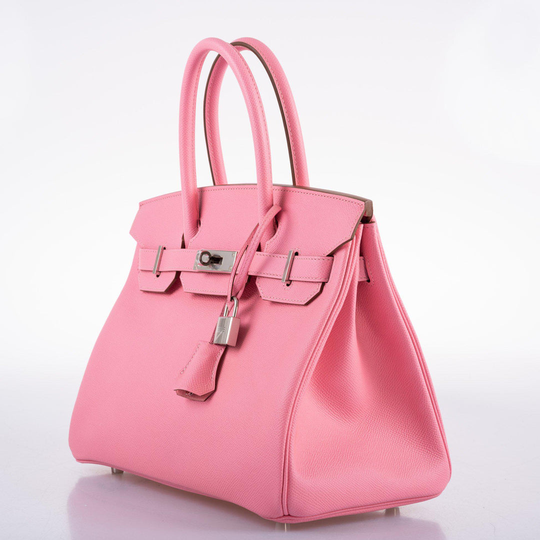 Top quality Hermes Birkin 30 Rose Confetti Epsom Palladium Hardware