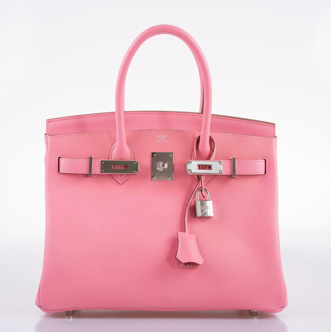 Top quality Hermes Birkin 30 Rose Confetti Epsom Palladium Hardware