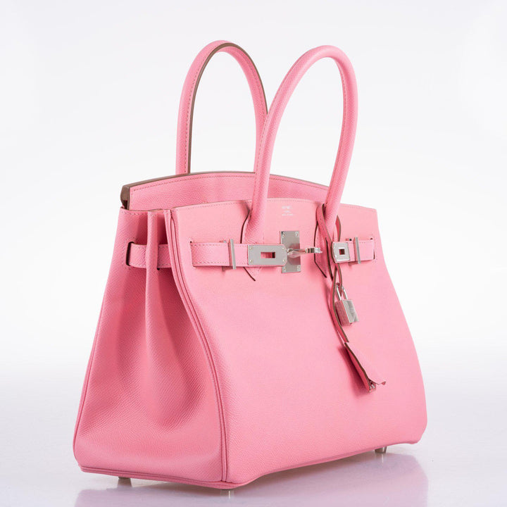 Top quality Hermes Birkin 30 Rose Confetti Epsom Palladium Hardware