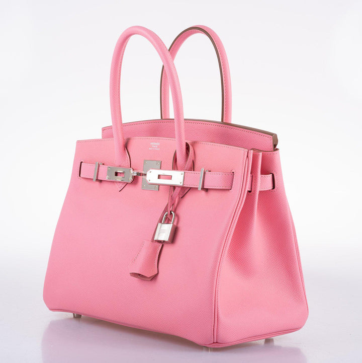 Top quality Hermes Birkin 30 Rose Confetti Epsom Palladium Hardware