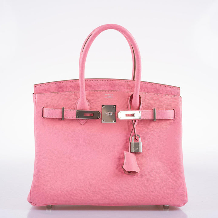 Top quality Hermes Birkin 30 Rose Confetti Epsom Palladium Hardware