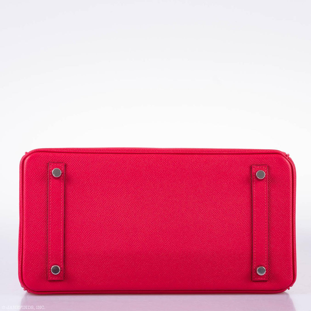 Hermes Birkin 30 Rose Extreme Epsom Palladium Hardware - 2020, Y