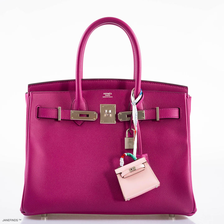 Top quality Hermes Birkin 30 Rose Pourpre Epsom with Palladium Hardware