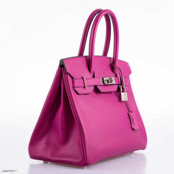 Top quality Hermes Birkin 30 Rose Pourpre Epsom with Palladium Hardware