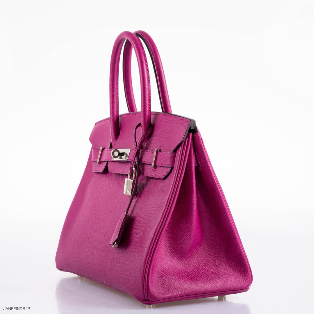 Top quality Hermes Birkin 30 Rose Pourpre Epsom with Palladium Hardware
