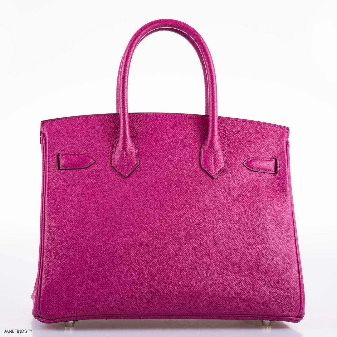 Top quality Hermes Birkin 30 Rose Pourpre Epsom with Palladium Hardware