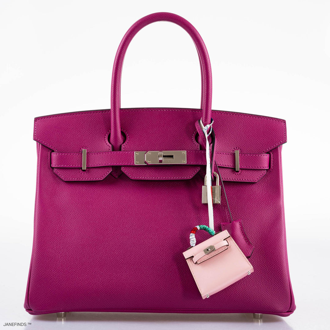 Top quality Hermes Birkin 30 Rose Pourpre Epsom with Palladium Hardware