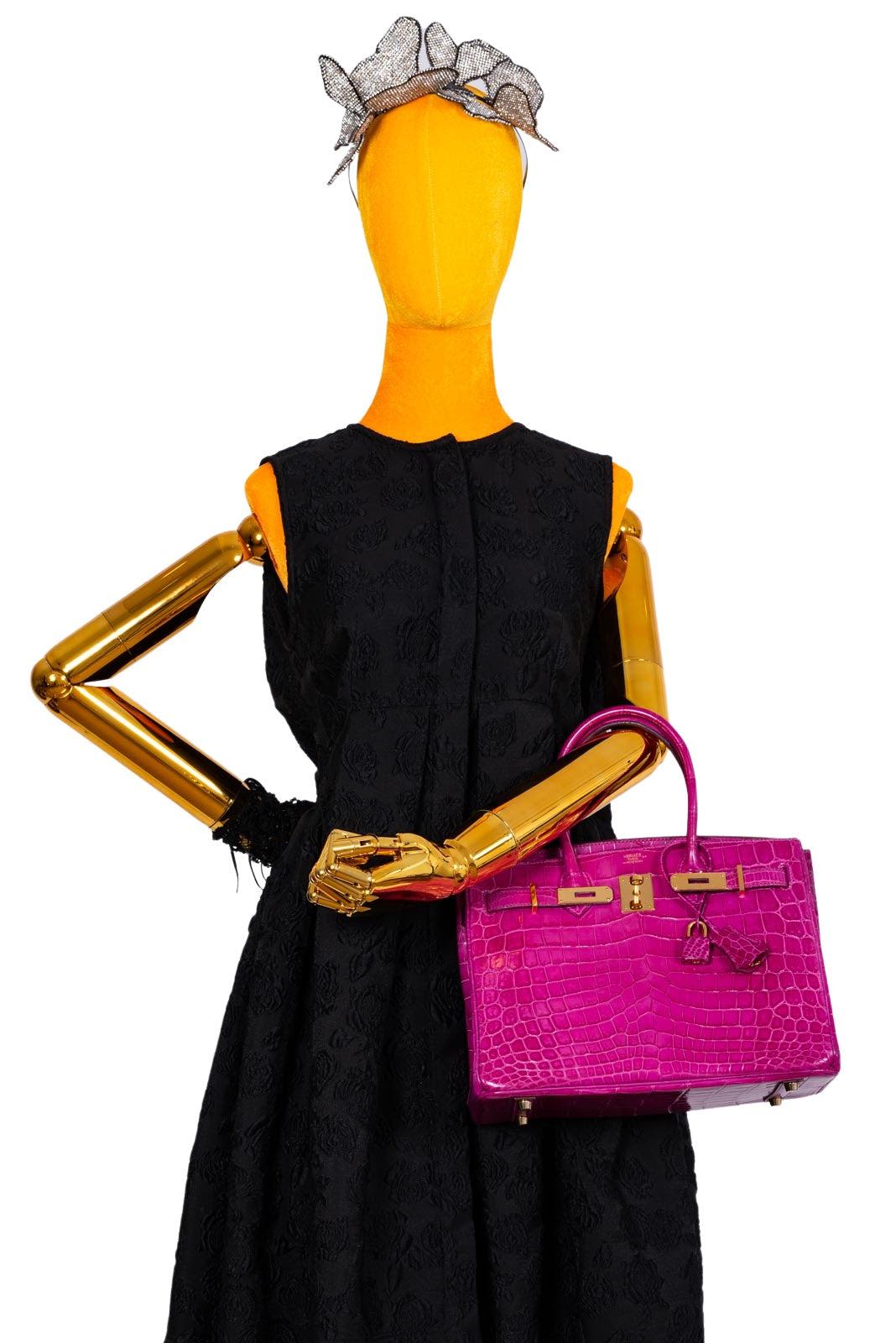 Top quality Hermes Birkin 30 Rose Scheherazade Shiny Niloticus Crocodile Gold Hardware