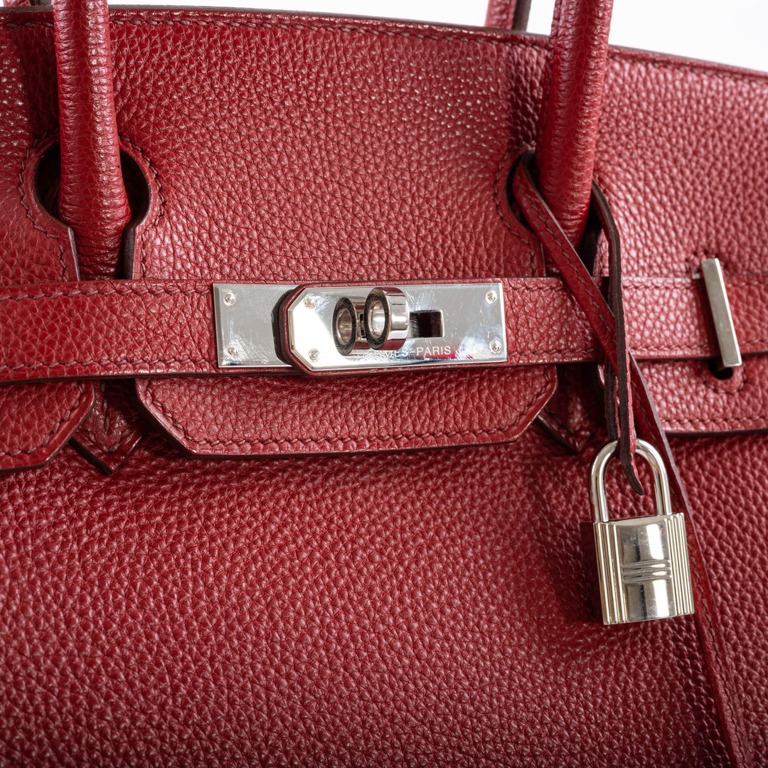 Top quality Hermes Birkin 30 Rouge Garance Togo with Palladium Hardware - 2007, K Square