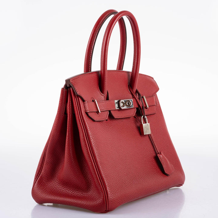 Top quality Hermes Birkin 30 Rouge Garance Togo with Palladium Hardware - 2007, K Square
