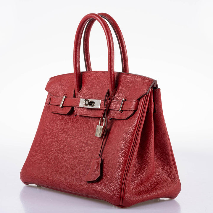Top quality Hermes Birkin 30 Rouge Garance Togo with Palladium Hardware - 2007, K Square