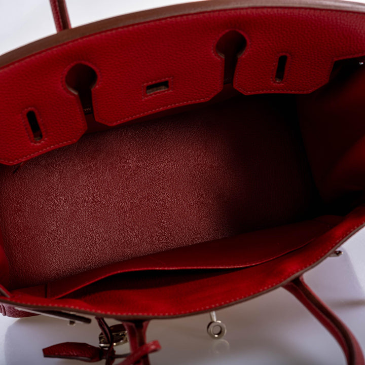 Top quality Hermes Birkin 30 Rouge Garance Togo with Palladium Hardware - 2007, K Square