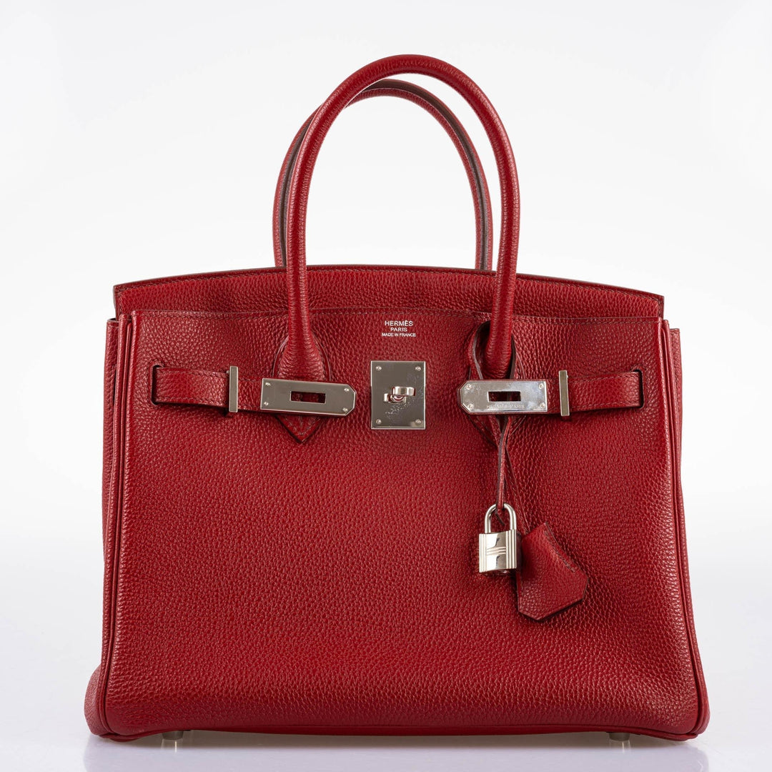 Top quality Hermes Birkin 30 Rouge Garance Togo with Palladium Hardware - 2007, K Square