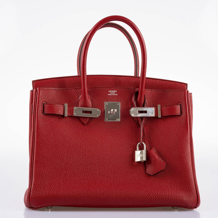 Top quality Hermes Birkin 30 Rouge Garance Togo with Palladium Hardware - 2007, K Square