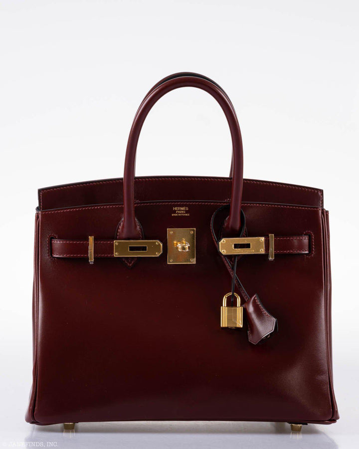 Top quality Hermes Birkin 30 Rouge H Calf Box Leather Gold Hardware - 2015, X