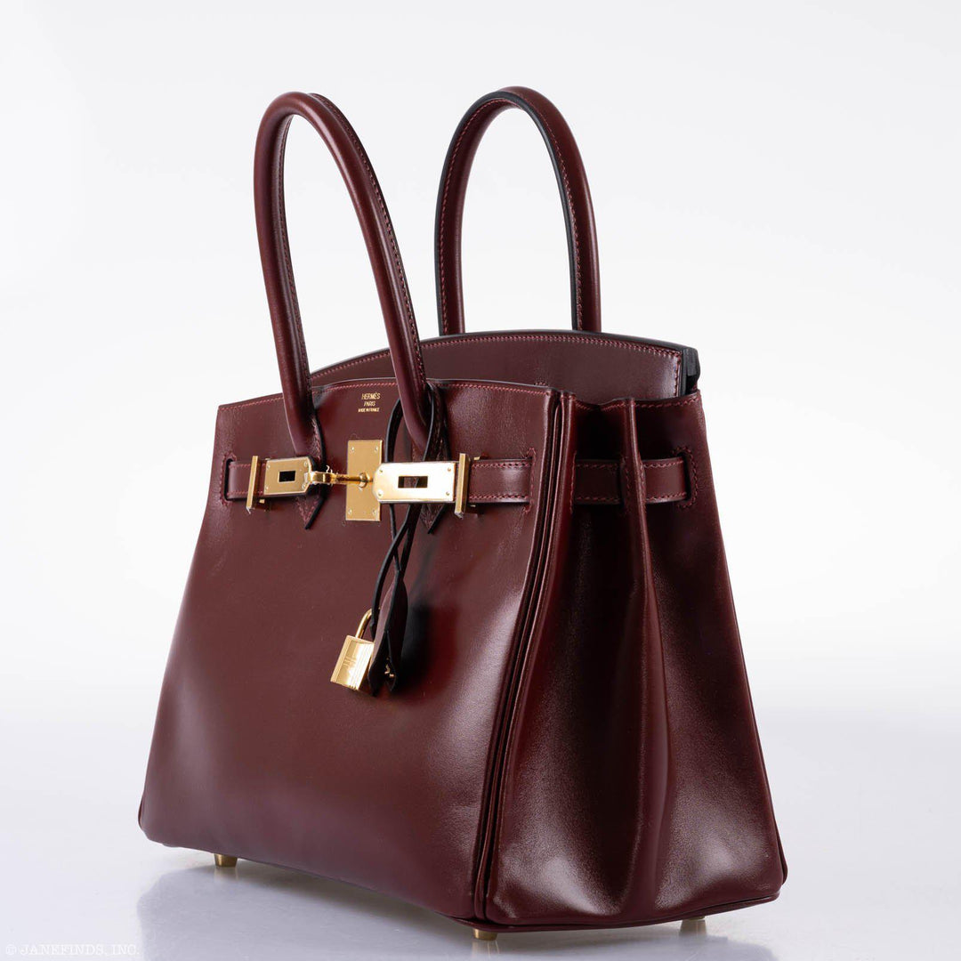 Top quality Hermes Birkin 30 Rouge H Calf Box Leather Gold Hardware - 2015, X