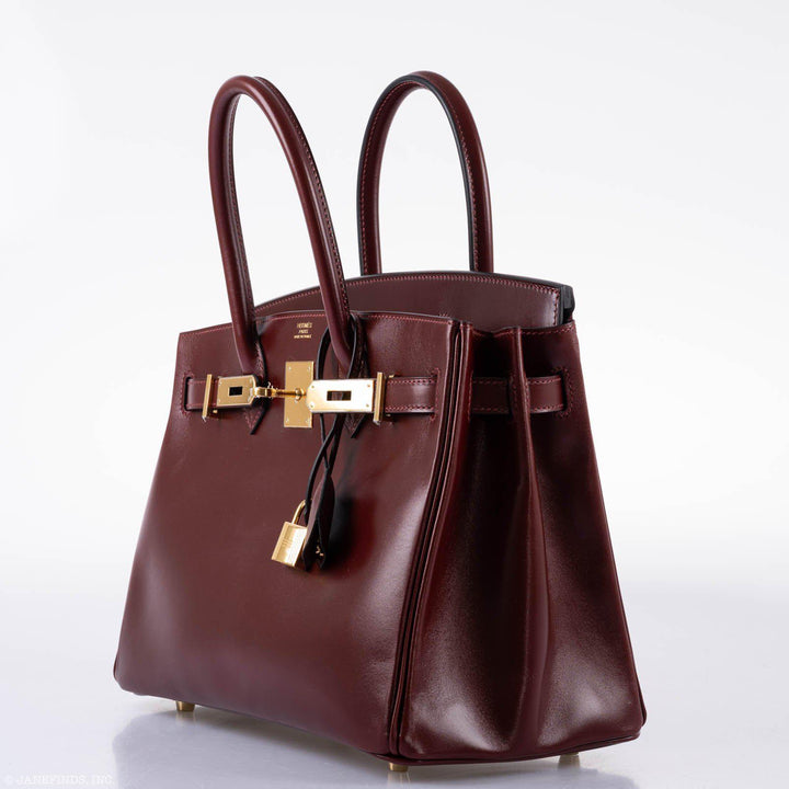 Top quality Hermes Birkin 30 Rouge H Calf Box Leather Gold Hardware - 2015, X