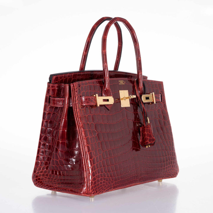 Hermes Birkin 30 Rouge H Niloticus Crocodile Gold Hardware