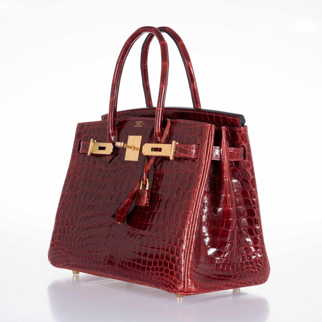 Hermes Birkin 30 Rouge H Niloticus Crocodile Gold Hardware
