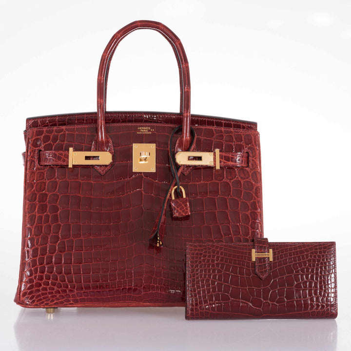 Hermes Birkin 30 Rouge H Niloticus Crocodile Gold Hardware