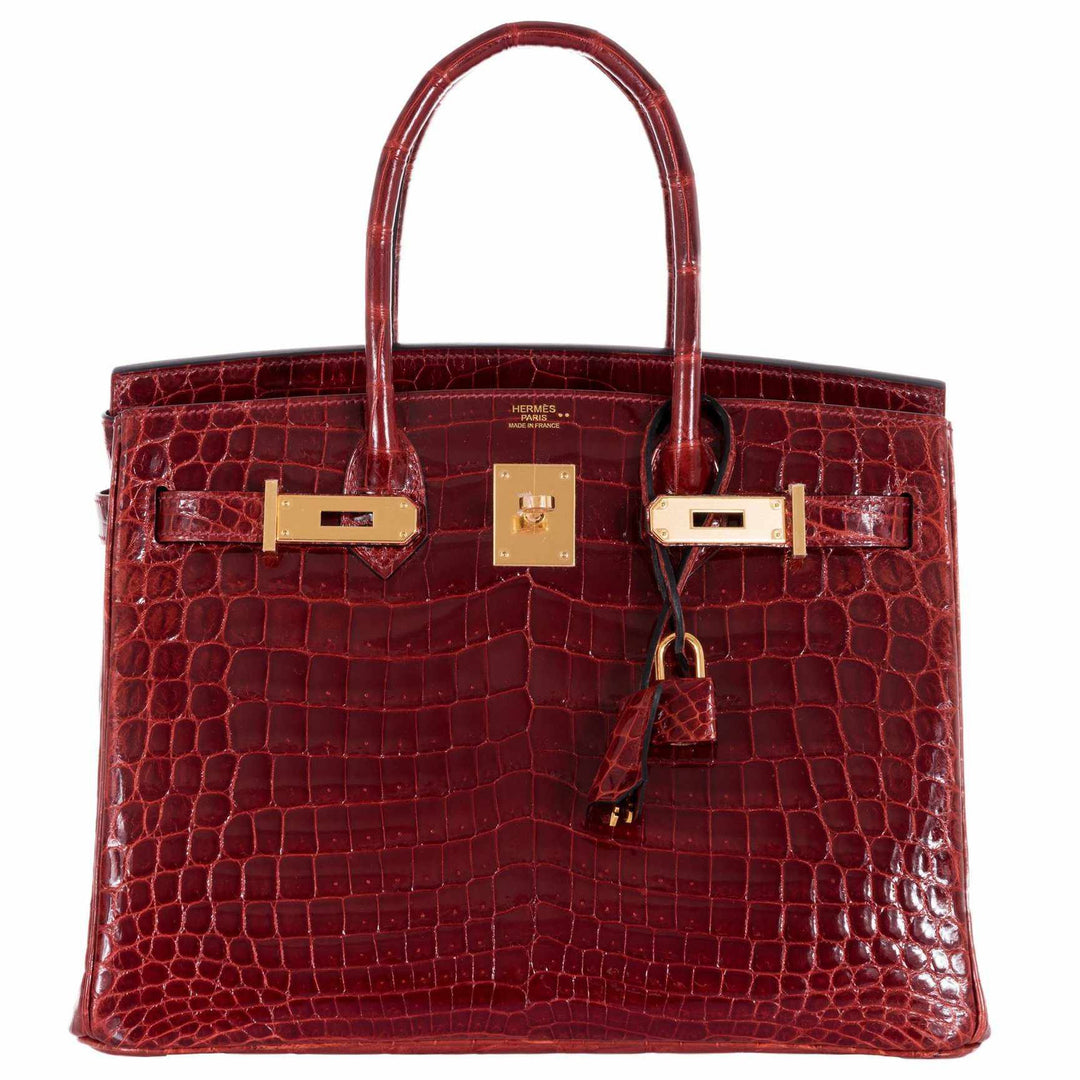 Hermes Birkin 30 Rouge H Niloticus Crocodile Gold Hardware