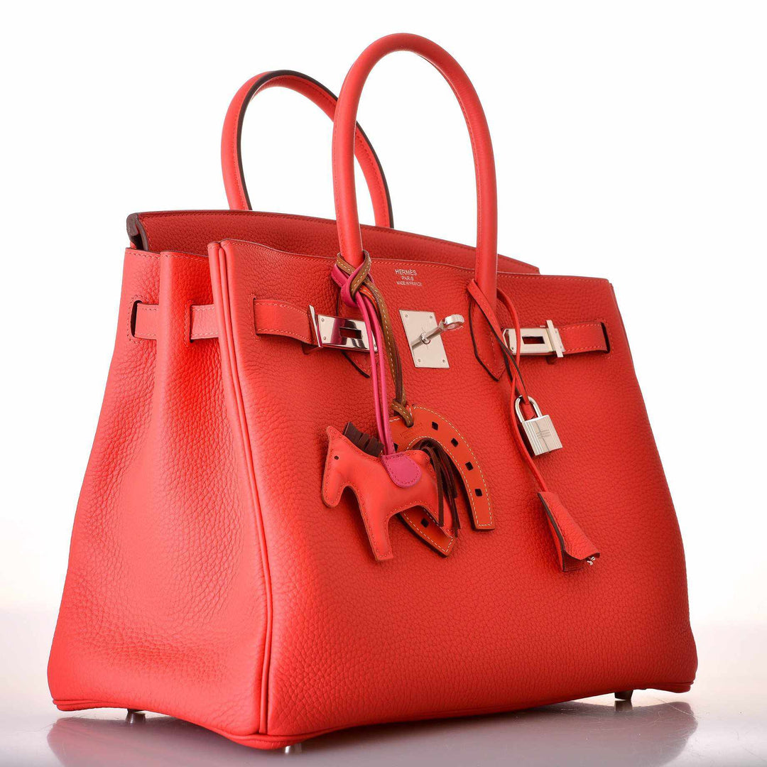 Top quality Hermes Birkin 30 Rouge Pivoine Clemence Palladium Hardware
