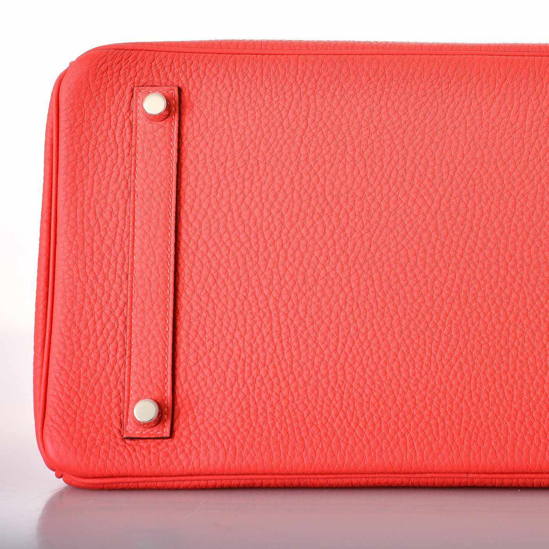 Top quality Hermes Birkin 30 Rouge Pivoine Clemence Palladium Hardware