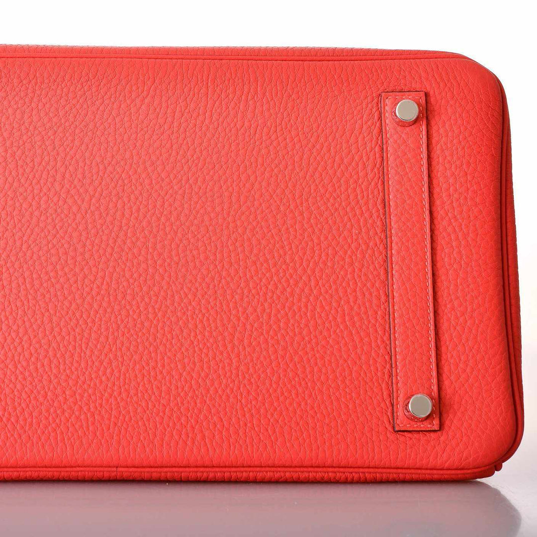 Top quality Hermes Birkin 30 Rouge Pivoine Clemence Palladium Hardware