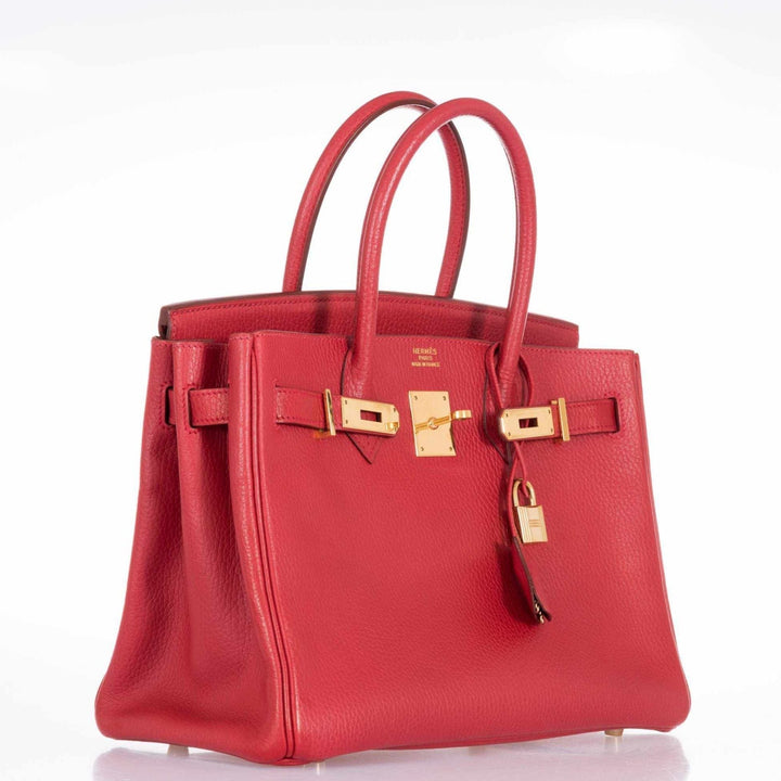 Top quality Hermes Birkin 30 Rouge Vif Ardennes Gold Hardware - 2001, E Square