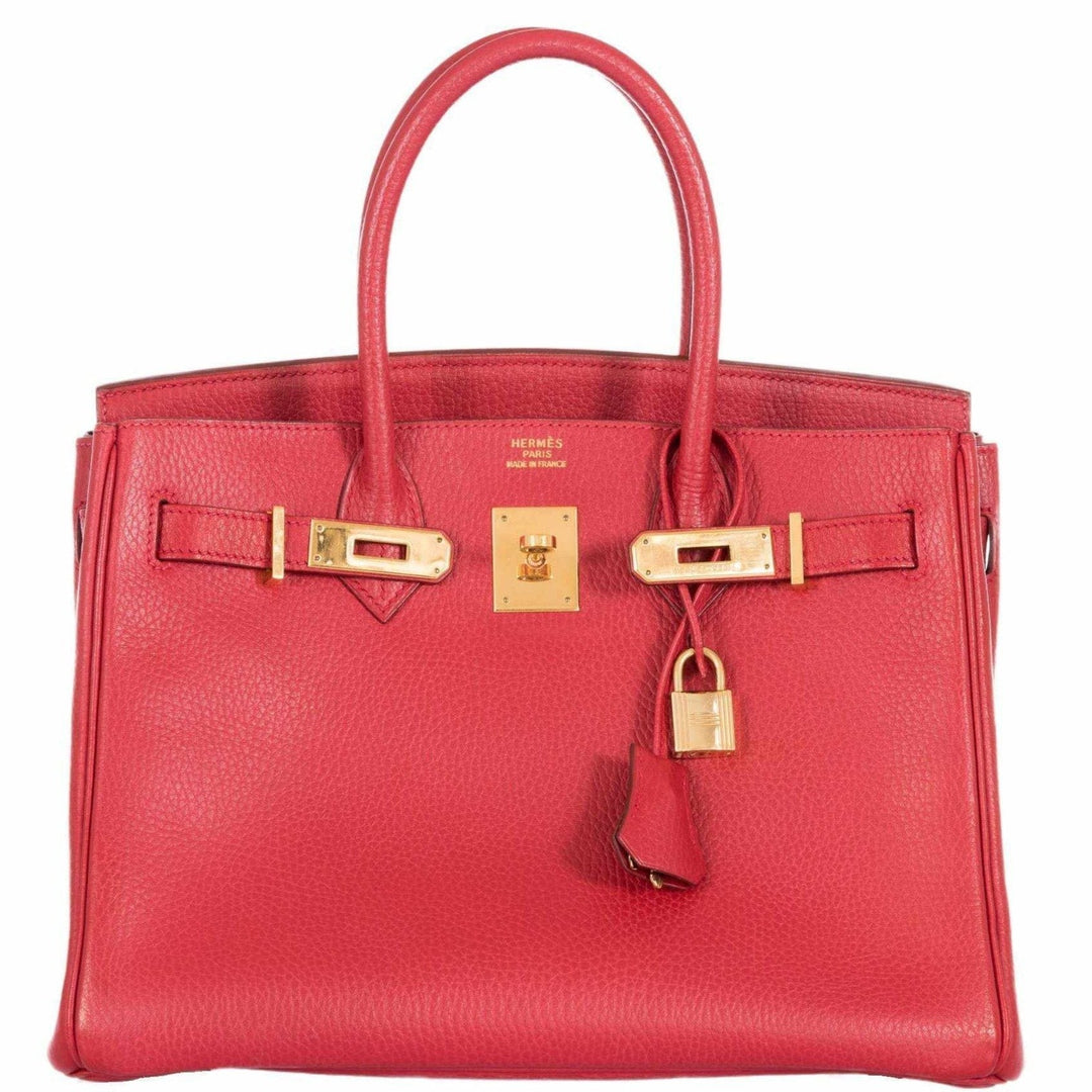Hermes Birkin 30 Rouge Vif Ardennes Gold Hardware - 2001, E Square
