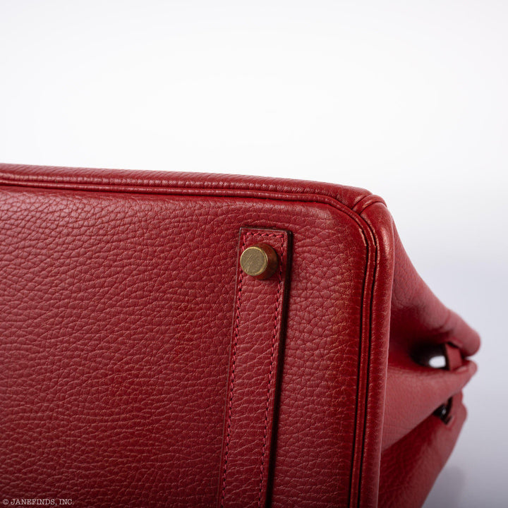 Top quality Hermes Birkin 30 Rouge Vif Ardennes Gold Hardware - Square E
