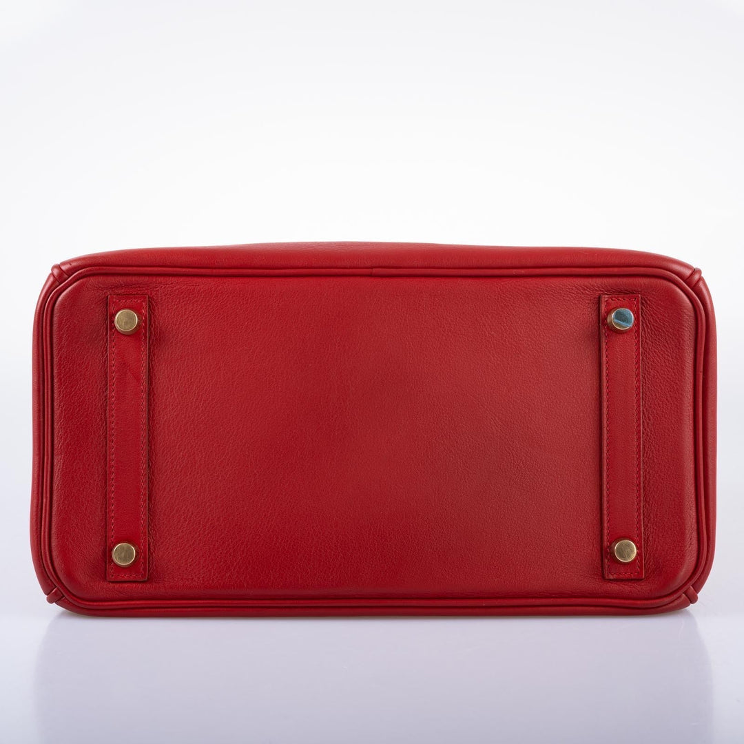 Hermes Birkin 30 Rouge Vif Swift with Gold Hardware