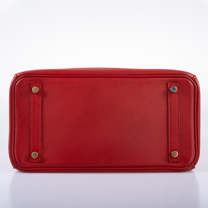 Hermes Birkin 30 Rouge Vif Swift with Gold Hardware