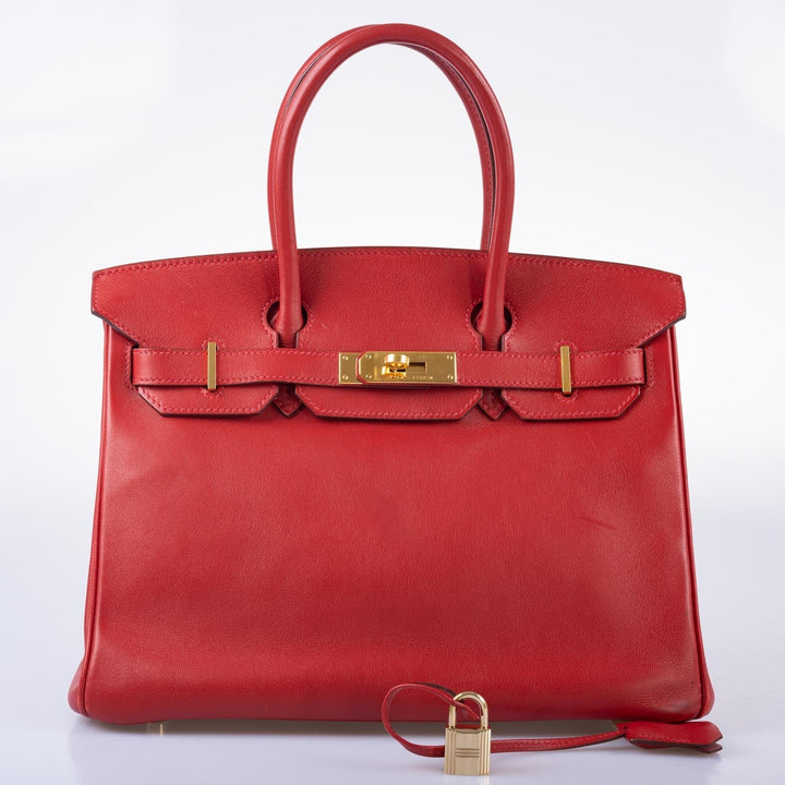 Hermes Birkin 30 Rouge Vif Swift with Gold Hardware