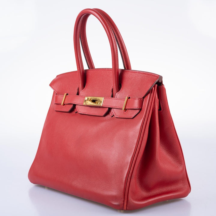 Hermes Birkin 30 Rouge Vif Swift with Gold Hardware