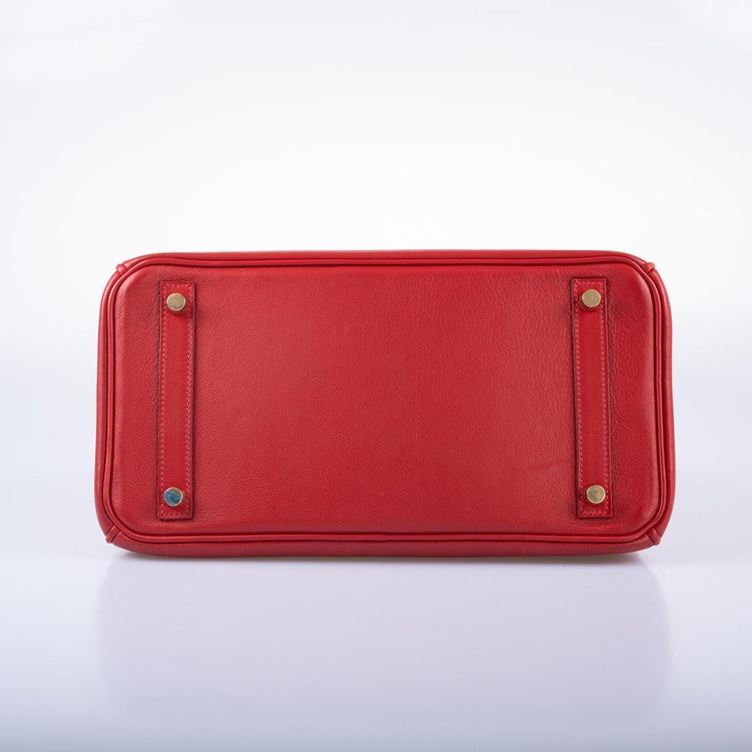Hermes Birkin 30 Rouge Vif Swift with Gold Hardware