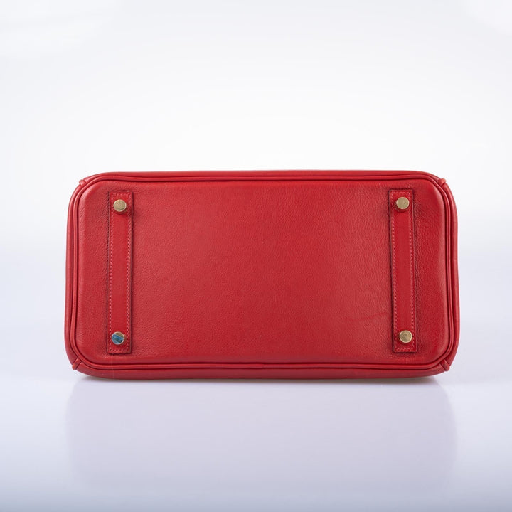 Hermes Birkin 30 Rouge Vif Swift with Gold Hardware