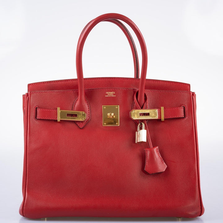Hermes Birkin 30 Rouge Vif Swift with Gold Hardware